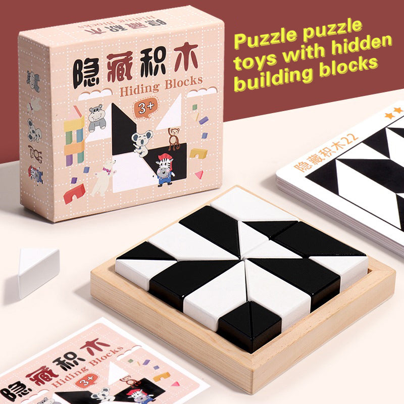 Hidden Block Puzzle Puzzle Toys Wooden Puzzle C