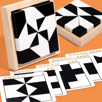 Hidden Block Puzzle Puzzle Toys Wooden Puzzle C