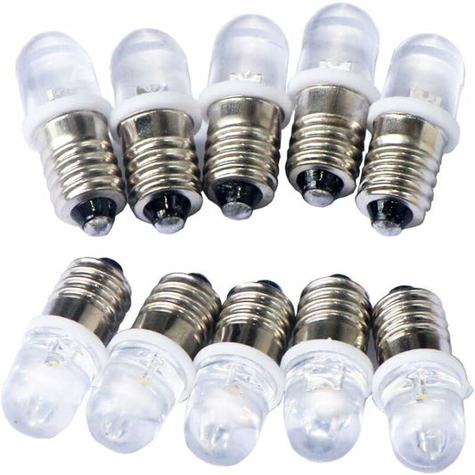 Ersandy 10 pcs E10 12V Spot LED Bulb Lamps Warm White