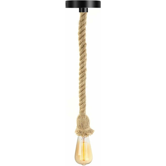 Vintage Hemp ROpe Chandelier E27 Vintage Ceiling Light Hemp ROpe Pr Bar ROpe Cafe Stairs Restaurant Studio - 100Cm (1