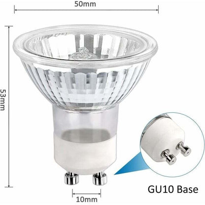 Halogen Bulb Gu10 35W 230V, 380Lm Warm White 2700K, Dimmable Halogen Spot Bulb, For Cabinet Light, Display Lights, Pack