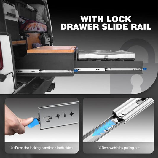 Heavy Duty Drawer Slide With Lock Fixing Drawer Slide 120Kg Load Capacity Ball Bearing 1 Pair (30Cm)