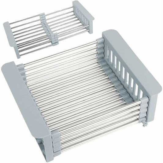 Extendable Sink Drainer, Adjustable Dish Drainer, Stainless Steel Adjustable Dish Drainer, Telescopic Drain Basket Dish