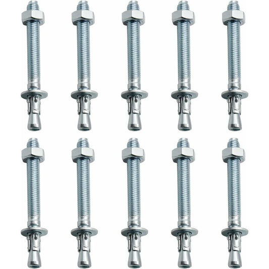 Anchor Plugs, 10 pcs M10/10Mm Galvanized Heavy Duty Anchors, Galvanized Metal Anchors, For Balustrades, Curtain Walls,