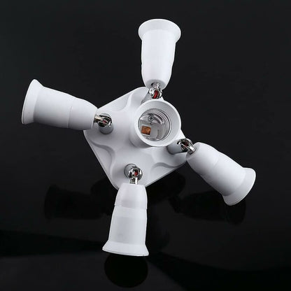 5 In 1 E27 Socket Splitter Adapter Socket Splitter Adapter Socket Converter Holder For E27 LED Bulbs