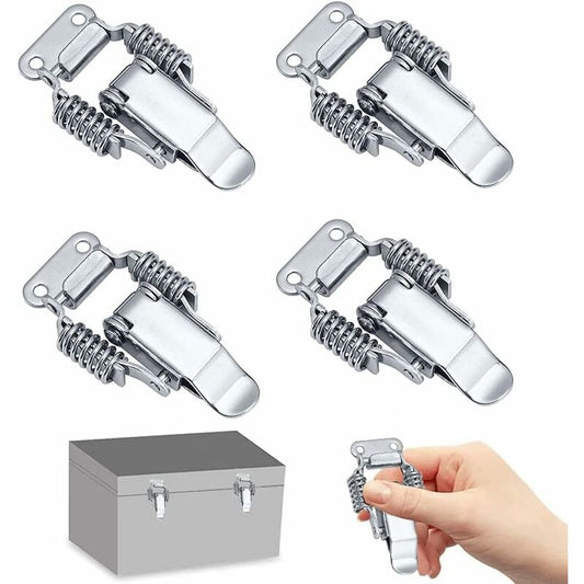 4 pcs Stainless Steel Spring Loaded Lever Latch Tension Lock Toggle Latch Tension Lock Box Lock For Suitcase Drawer