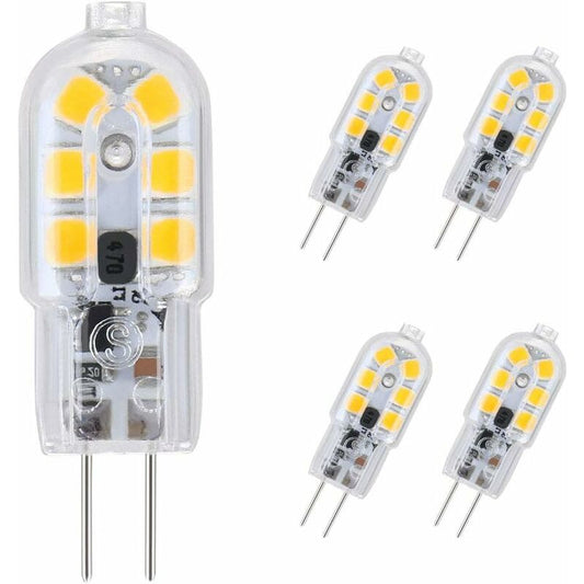 G4 LED Bulb, 5-Pack Warm White 30W Halogen Bulbs Equivalent, 3W G4 LED Bulb Energy Saving For Range Hood Bulbs, Ac/Dc