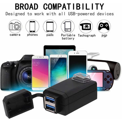 Motorcycle Charger 2 Usb Ports Socket Adapter Quick Charge 3.0 12-24V Usb Mobile Phone Power Charger With Switch For