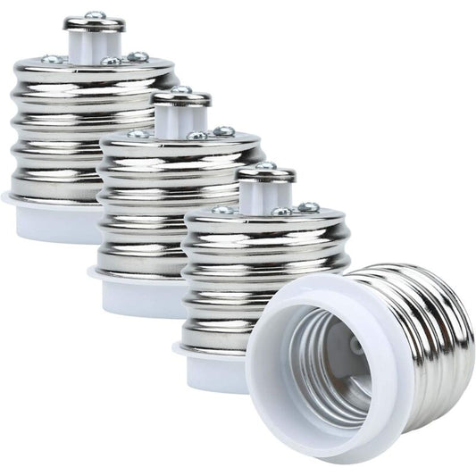 4X Lamp Socket Adapter E40 To E27 In White - 4 pcs Set Reformatting Converters For Lamp Sockets For Incandescent, LED,