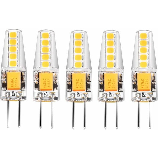 5 Pack G4 LED Bulbs Natural White 4000K Ac/Dc 12V 3W 200Lm Replacement G4 20W Halogen No Dimming No Flicker LED Pin