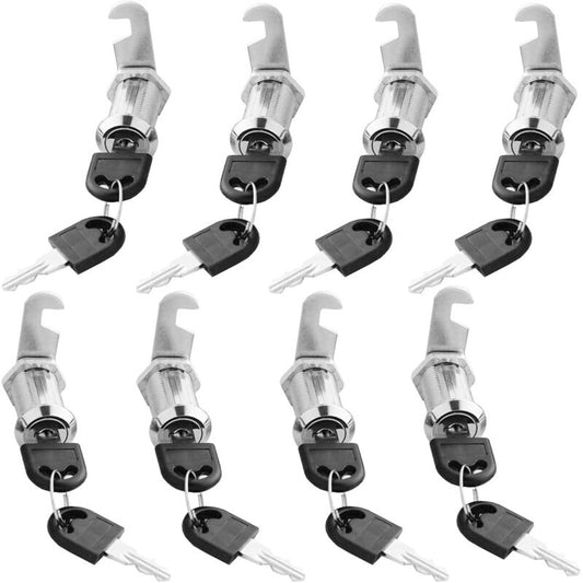 Cam Lock Cylinder, 8 pcs Mailbox Lock With 16 Keys Cabinet Door Lock Cam Lock Barrel For Mailbox Drawer Cabinet