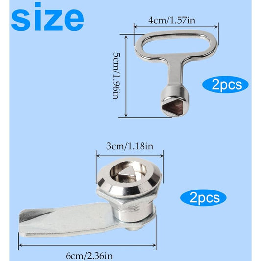 2 Sets Mailbox Lock 20Mm Furniture Lock Socket Lock With Triangle Key Locker Mailbox Security Zinc Alloy Triangle Key