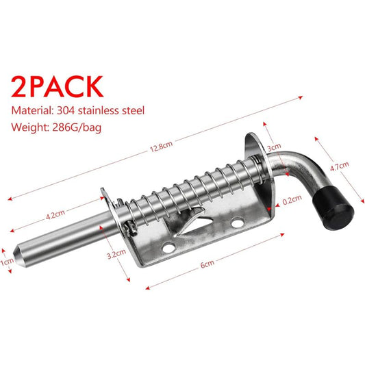2 pcs Garage Door Lock Spring Latch Steel Spring Bolts Door Latches And Bolts 128Mm For Garage Door Garden Shed