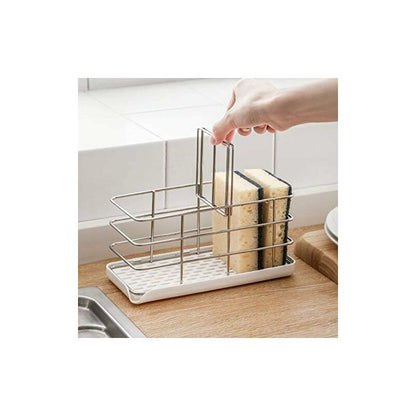 304 Stainless Steel Sponge Holder, Multifunctional Kitchen Sink Organizer, Dish Drainer Tray, Soap Dish, Adjustable