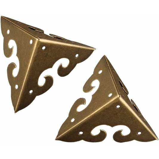 8 pcs Vintage Pure Brass Miniature Corner Protectors With Cloud Pattern