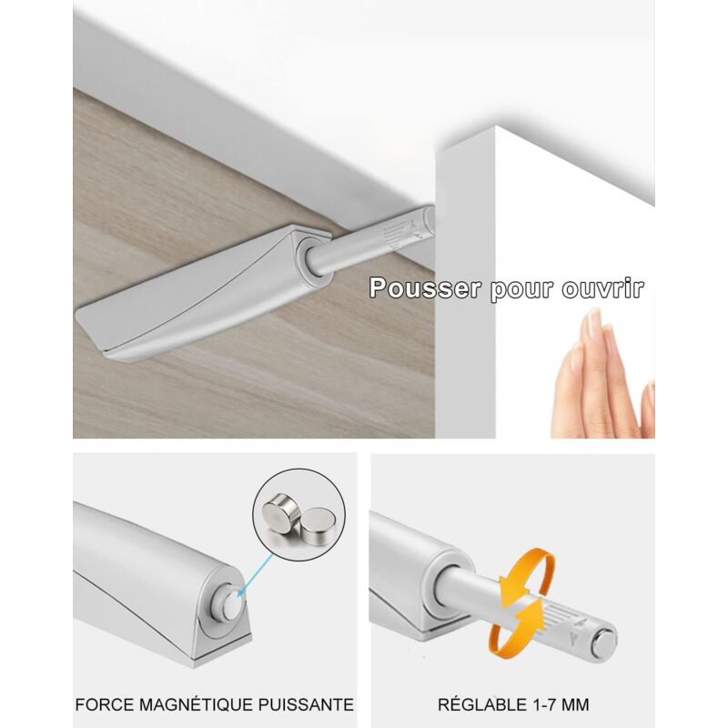 Push To Open DAmper Door Cupboard Jiayi 2 Pieces Magnetic Latch Push Open Push Cupboard Magnetic Closure For Cabinet