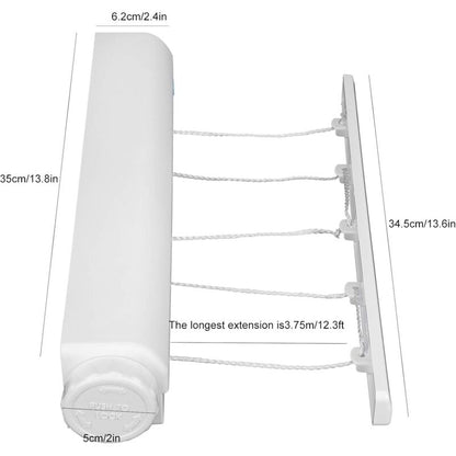 Retractable Clothesline Portable Home Indoor Outdoor Plastic Clothes Drying ROpe Wall Mount Compact Clothes Line