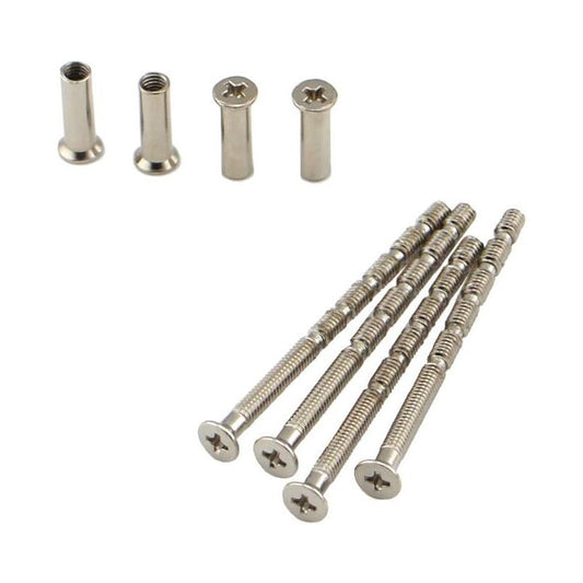 4 Universal M4 Bolts And Sleeves For Door Handle ROsettes, Nickel