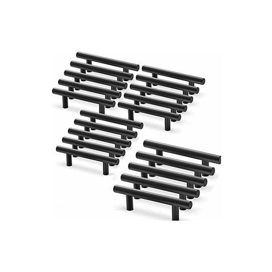 20 pcs Black Furniture Handle Black Kitchen Cabinet Handle T Handles Black Drawer Cupboard Center Distance 64Mm