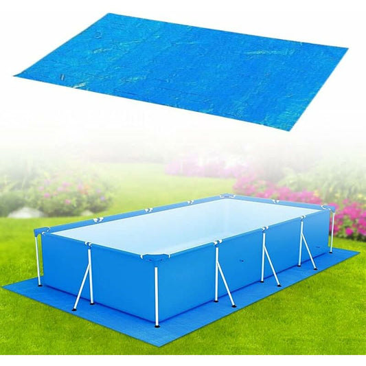 Pool Ground Sheet, Rectangular Pool Ground Sheet For 300X200Cm Pool - Blue Waterproof Foldable Pool Ground Sheet And