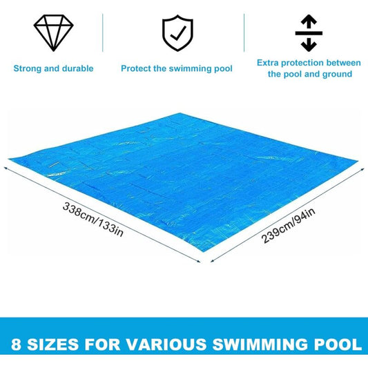 Pool Ground Sheet, Rectangular Pool Ground Sheet For 300X200Cm Pool - Blue Waterproof Foldable Pool Ground Sheet And