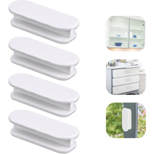 Balcony Door Knob, 4 pcs Set Door Handles, Cabinets, Furniture Glass, Plastic Look