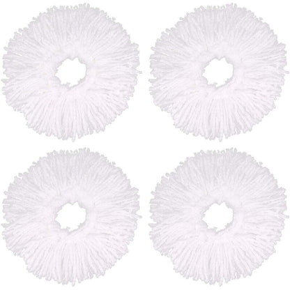 4 pcs Microfiber Mop Heads, ROund Replacement Mop Heads 360 ROtation Mop Heads For Floor Cleaning (Diameter 16Cm)