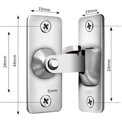 90 Degree Right Angle Stainless Steel Door Lock, Used For Wooden Fences, Doors And Windows, Sliding Doors (Silver)
