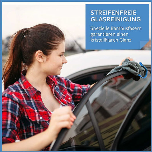 4X Professional Microfiber Glass Cloths 400Gsm - Streak-Free Cleaning Of Windows, Glasses - Extremely Absorbent,