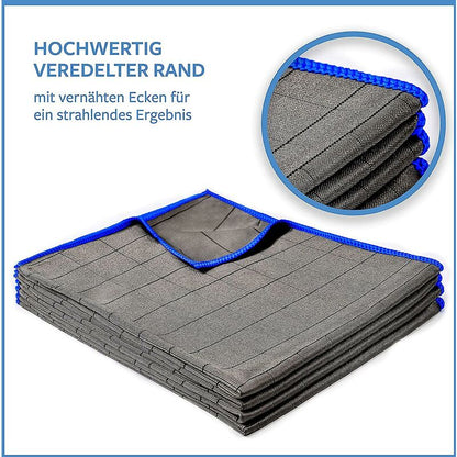 4X Professional Microfiber Glass Cloths 400Gsm - Streak-Free Cleaning Of Windows, Glasses - Extremely Absorbent,