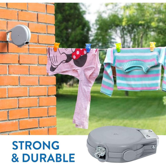 Long, 12M Retractable Clothes Line, Heavy Duty Clothes Dryer, Automatic Retractable Mechanism, Easy Wall Installation,