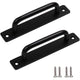 2 pcs Heavy Duty Barn Door Handle, Steel Sliding Door Pull Handle, Black Cast Iron Door Handle, Interior Exterior Door
