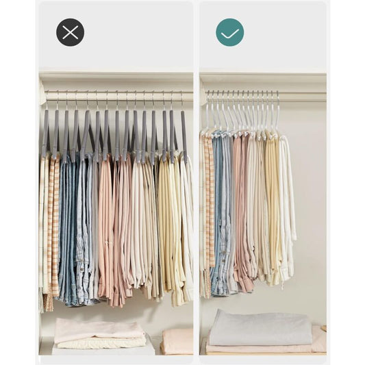 20 Pack Metal Trouser Hangers, Open End Hanger, Non-Slip Coating, Space Saving, 35Cm Length, White