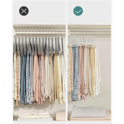 20 Pack Metal Trouser Hangers, Open End Hanger, Non-Slip Coating, Space Saving, 35Cm Length, White
