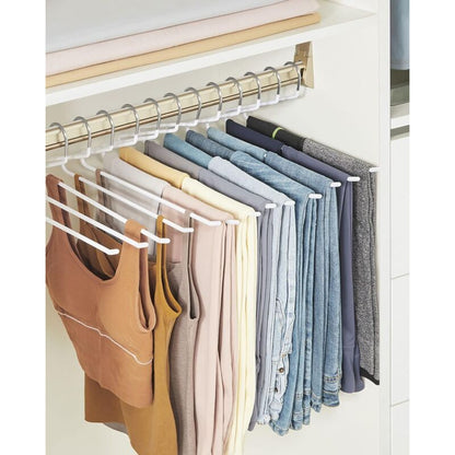 20 Pack Metal Trouser Hangers, Open End Hanger, Non-Slip Coating, Space Saving, 35Cm Length, White