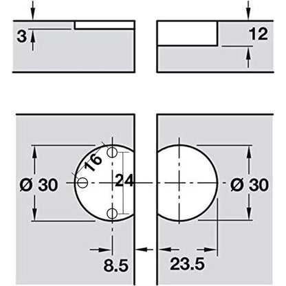 90 Degree Flap Hinge 30Mm For Lid Furniture Hinges Folding Door Hardware Miter Hinge For Kitchen Cupboard Doors