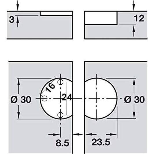 90 Degree Flap Hinge 30Mm For Lid Furniture Hinges Folding Door Hardware Miter Hinge For Kitchen Cupboard Doors
