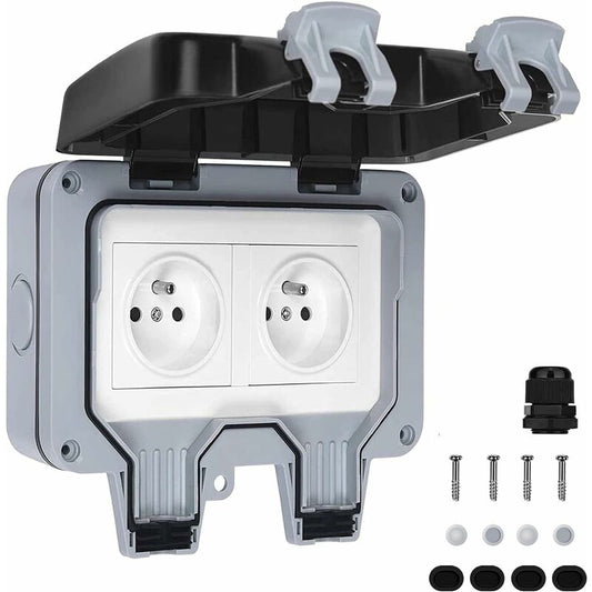 Waterproof Socket Double Outdoor Electrical Socket Ip66 Waterproof Wall Socket 16A