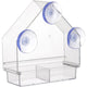 Clear Bird Feeder With Super Strong Suction Cups Removable Tray Refillable Weatherproof