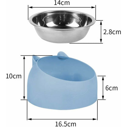 Cat Bowl, Pet Bowl Set, Raised And Tilted Cat Bowl, Small Dog Bowl, Removable Cat And Dog Bowl, 15° Tilted Raised