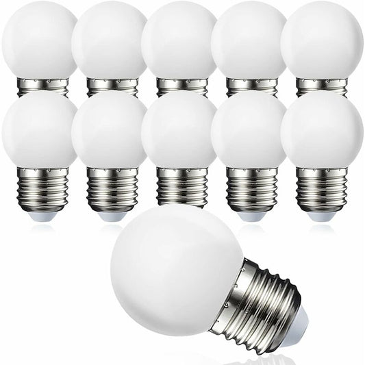 Pack Of 10 E27 G45 LED Globe - Warm White 3000K - 5W G45 - Matte Polycarbonate Shell - Non-Dimmable [Energy Class G]