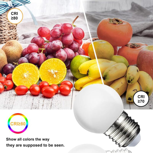 Pack Of 10 E27 G45 LED Globe - Warm White 3000K - 5W G45 - Matte Polycarbonate Shell - Non-Dimmable [Energy Class G]