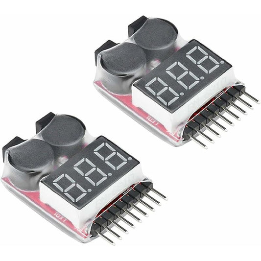 Rc 1-8S Lipo Battery Tester Monitor Buzzer Low Voltage Alarm Voltage Checker With LED Indicator For Lipo Life Limn