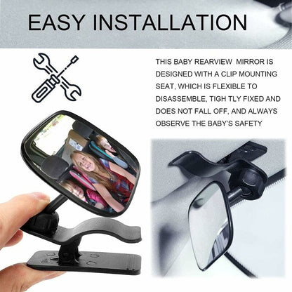 Baby Car Mirror, 360° ROtation Car Rear View Mirror, Baby Rear View Mirror With Clip, Baby Monitor For Wide View, Back