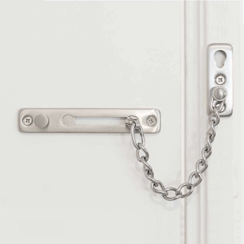 Silver Chain Sliding Security Lock - Door Lock - Door Lock - Interior Sliding Door - Exterior Gate Lock - Door Latch