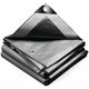 Heavy Duty Waterproof Polyethylene Tarpaulin 160G/M² Grey And Black 3X4M