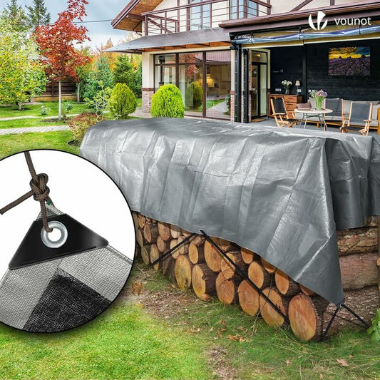 Heavy Duty Waterproof Polyethylene Tarpaulin 160G/M² Grey And Black 3X4M