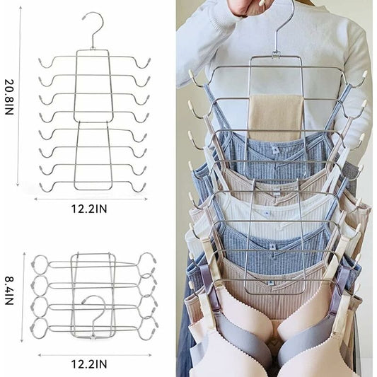 Foldable Space Saving Hanger, Multi-Layer Camisole Hanger, Multifunctional Metal Hangers, Ideal For Underwear, Belts,