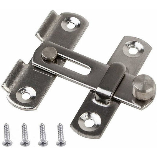Door Latch Sliding Lock, Stainless Steel Door Lock With Screws Security Door Latches For Window, Garden And Door