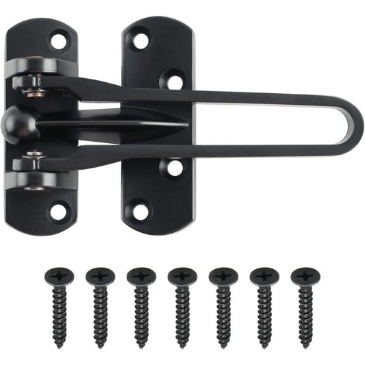 Secondary Door Lock, Security Door Chains, Sliding Door Lock, Stainless Steel Swing Bar, Security Door Lock, Matte Black